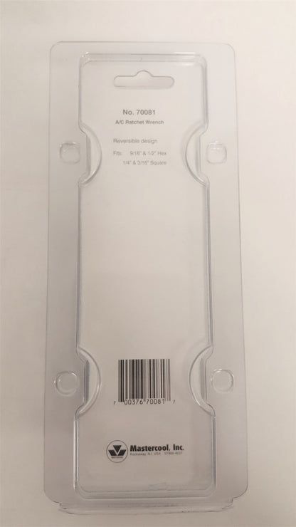 Mastercool 70081 Ratchet Wrench 9/16 1/2? Hex 1/4 3/16? Sq