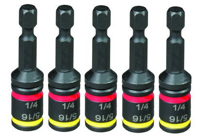 Malco MSHC 2" C-RHEX Dual 1/4" & 5/16" Magnetic Hex Driver, 5 Pack