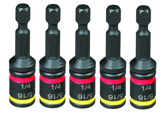 Malco MSHC 2" C-RHEX Dual 1/4" & 5/16" Magnetic Hex Driver, 5 Pack