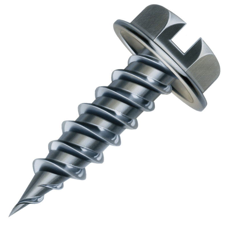 Malco 1/2" (Length) 1/4" (Head) Slotted Hex Washer Head Zip-In Screws (1,000 pk)