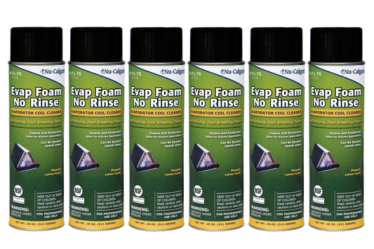 Nu-Calgon 4171-75 Evap Foam No Rinse Coil Cleaner-18oz, 6 Pack