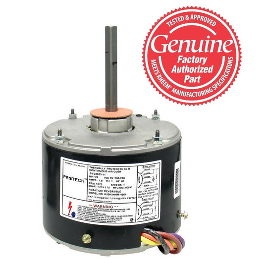Condenser Fan Motor 1/3 HP 208-230/1/60 1075 RPM 1 SPD