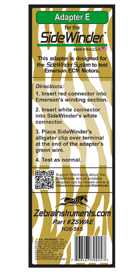 Zebra Instruments ZSWAE Side Winder Adapter E