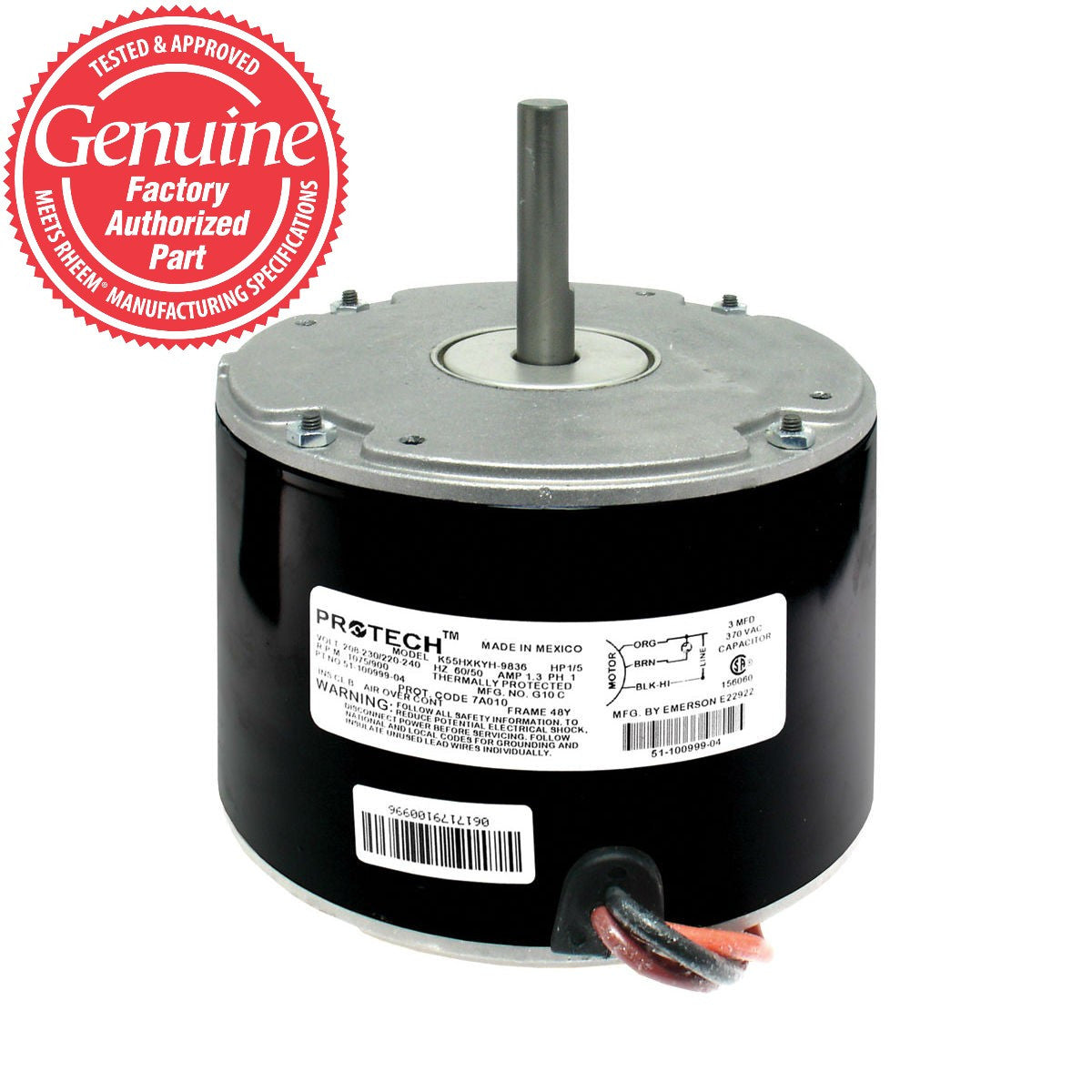 Condenser Motor 1/5 HP 1075 RPM 1 SPD 208-230/1/50-60