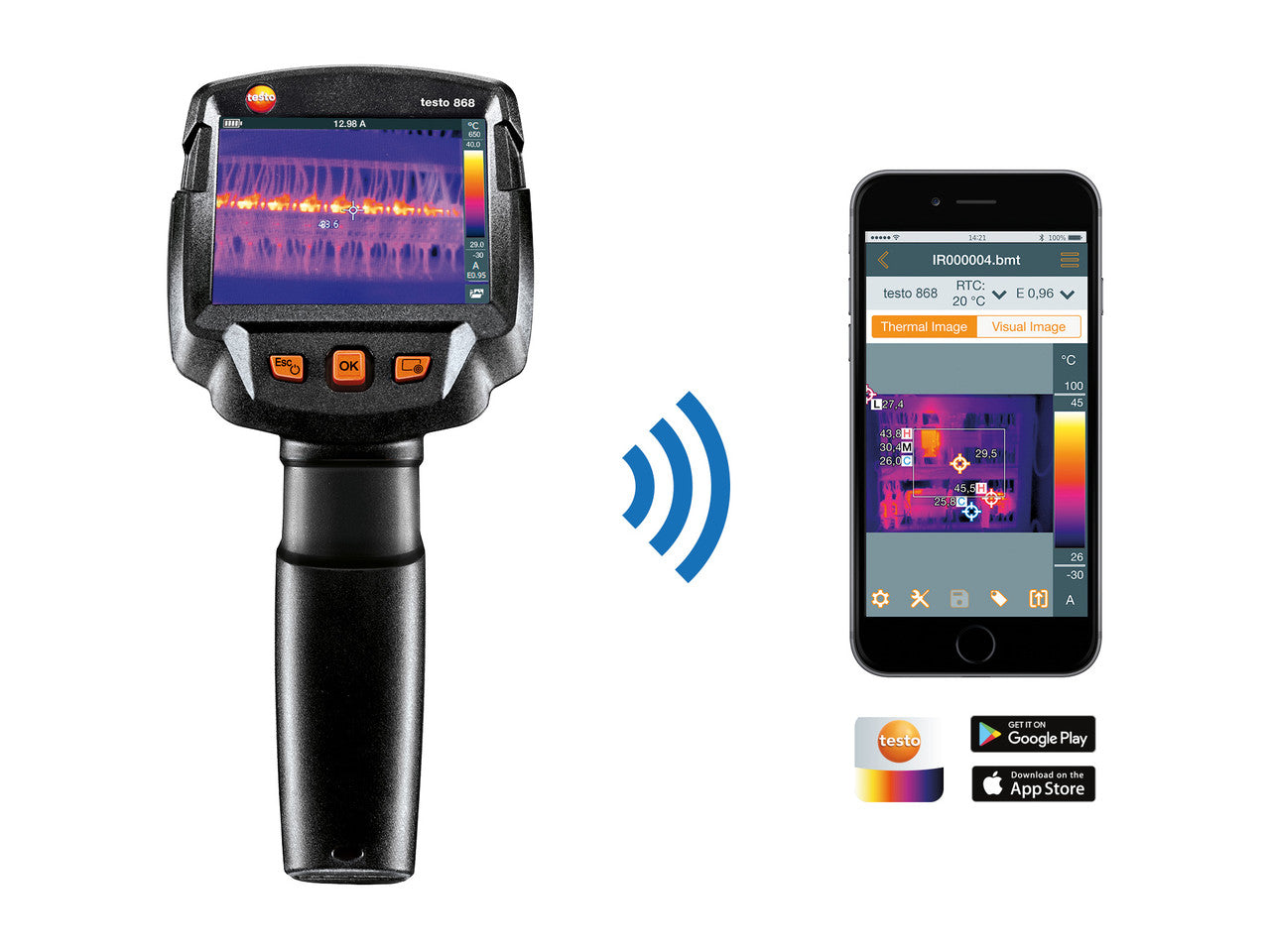 Testo 868s Thermal Imaging Camera 160 x 120 with SuperResolution and Smart App